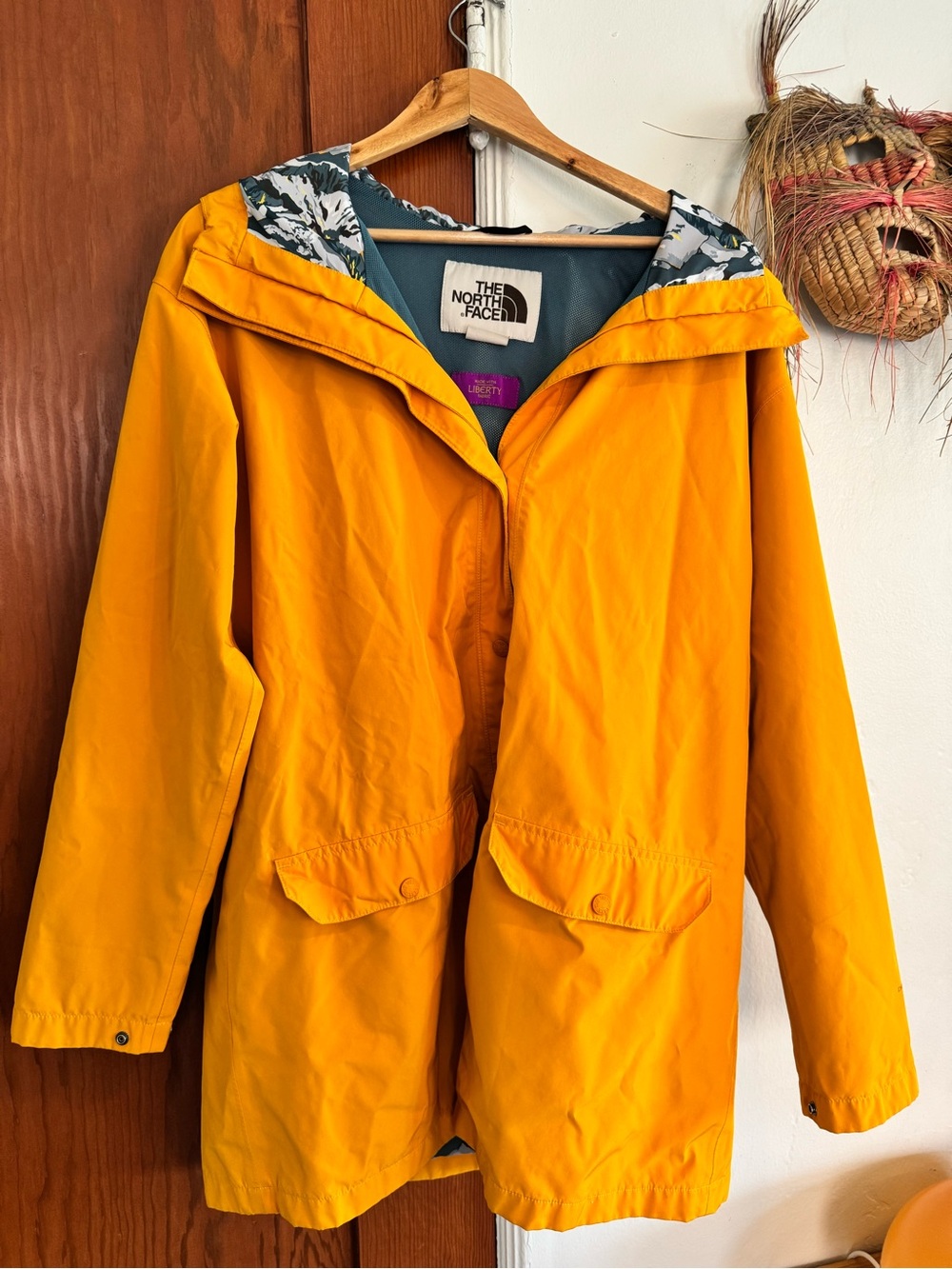 The North Face x Liberty London Women's Bright Yellow Hooded Rain Coat